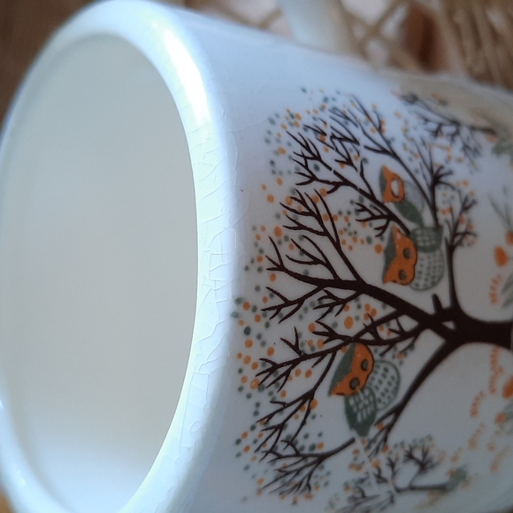 Trio of Vintage Owls in a Tree small mugs - Picture 6 of 11